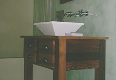 Piso y Paredes con microcemento alisado color. Ba�o