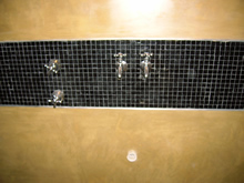 Pared de ba�o con microcemento.